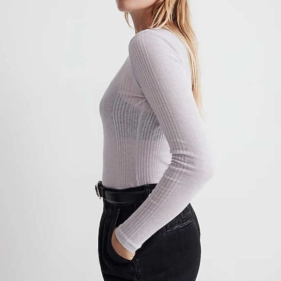 Madewell Variegated Ribbed Crewneck
Long-Sleeve Tee Dusty Lavender Size S New - Picture 5 of 11